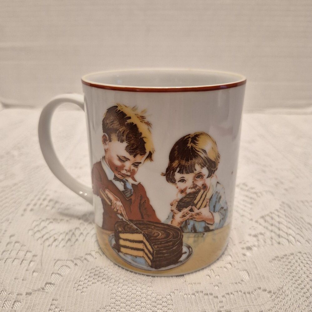 Hershey's Coffee Cup Mug Cover Of 1934 Chocolate Cookbook Vintage 1980